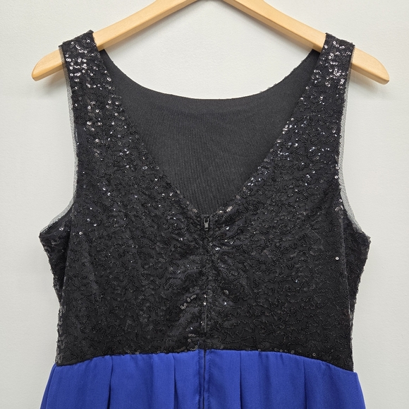 B Darlin Black Sequin and Blue Dress - Picture 5 of 6